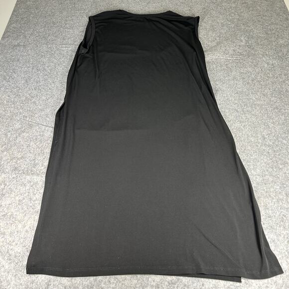 Clara Sun Woo Tunic Top Womens XL Long Slits Black Slinky Minimalist Capsule - Picture 6 of 8